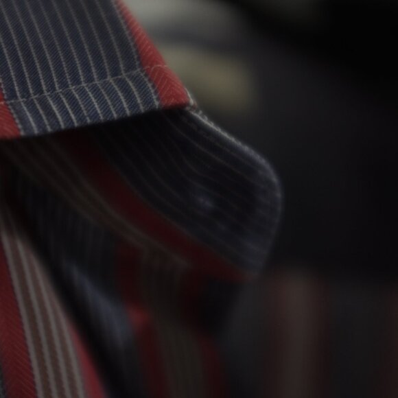 Faconnable blue red striped shirt size XL 100% cotton - Picture 11 of 13